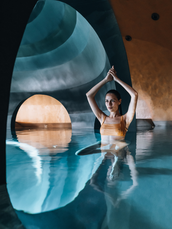 Euphoria Retreat Indoor Pool Woman Meditation