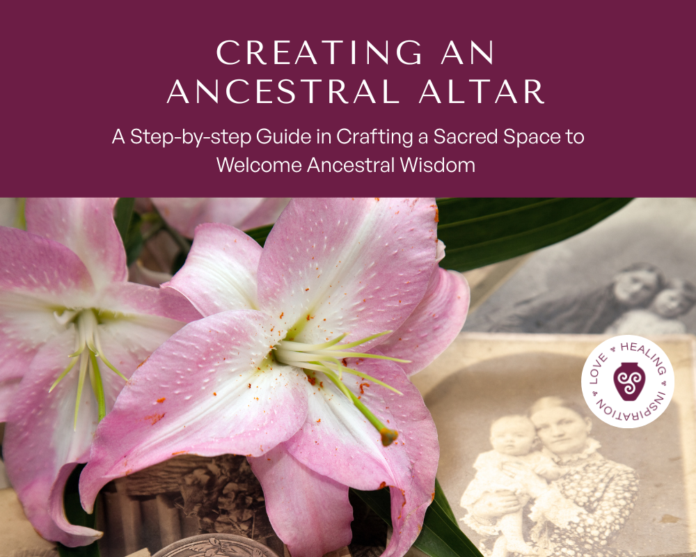 Old family photographs and heirlooms for an ancestral altar